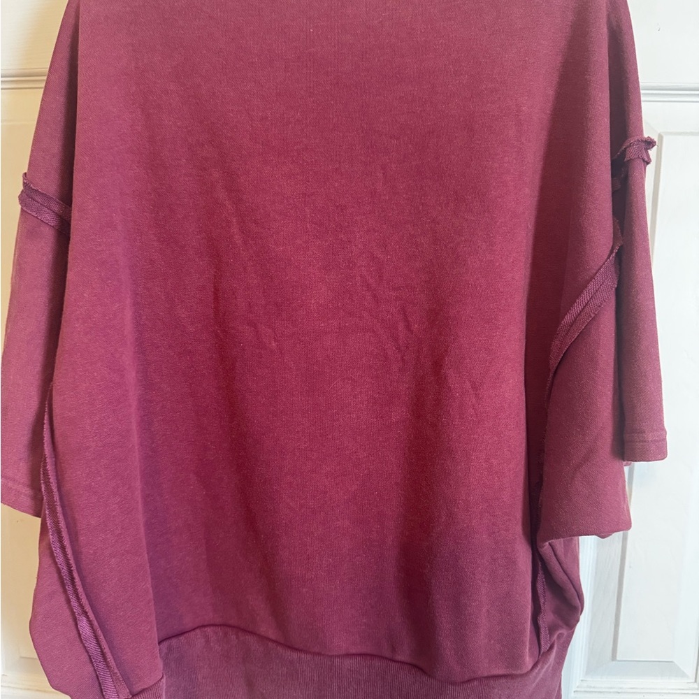 Alabama oversized ODDY Burgundy and White Women's Hoodie - Picture 3 of 5